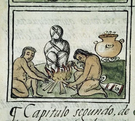 Codex van de verovering van Mexico: mummificatie van een lichaam