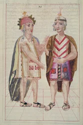 Illustratie uit Historia y Genealogia Real de los Reyes Incas del Peru, de sus hechos, costumbres, trajes y manera de Gobierno, bekend als de Codice Murua