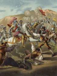 Koning Lodewijk XII van Frankrijk bij de Slag bij Agnadello, Italië, 1509