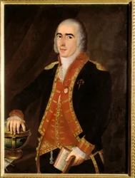 Portret van Francisco ALSEDO BUSTAMANTE (1758-1805), zeeman en Spaanse militair. Anoniem schilderij van de Spaanse school. Madrid, Maritiem Museum.