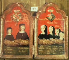 Portretten van de kinderen van Filips I (1478-1506) De Schone en Johanna 
