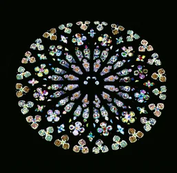 Stralende roosvenster, ca. 1380