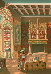 Salon van een feodaal kasteel