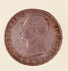 Zilveren munt (douro of piastra) uit Spanje: regering van Jozef Napoleon (1808-1813)