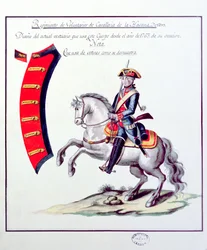 Uniform van de vrijwilligers van het Havana Cavalerie Regiment, 1763