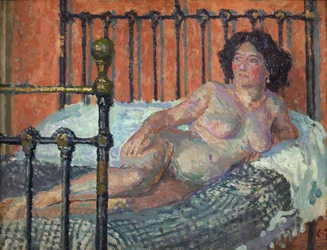 Naakt op bed, ca. 1910