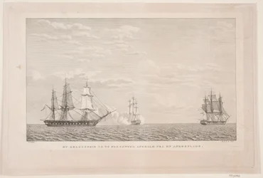 Orlov-schip en twee fregatten