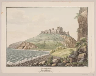 Hammershus op Bornholm. Gezien vanaf de Zuidkant