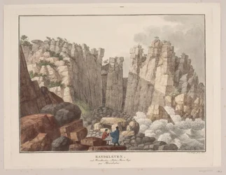 Randklippen aan de kust in Østermarie parochie op Bornholm