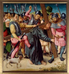 Christus stijgt naar Calvarie (draagt het kruis)