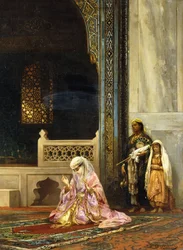 Een Turkse Dame Biddend in de Groene Moskee, Bursa, 1878