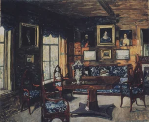 De salon in het landhuis Rozhdestveno