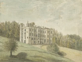 Beaudesert Hall en Park: aquarel schilderij