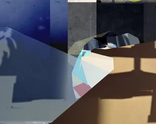 Blauwe geometrische schaduwen