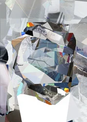 Gelaagde geometrische abstracte kunst