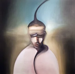 Donkere surrealistische figuur