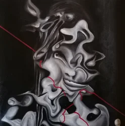 Vervormd abstract portret