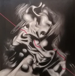 Griezelig abstract portret