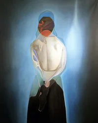 Mysterieuze blauwe contemplatie
