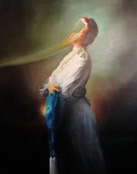 Gloeiende surrealistische vrouw