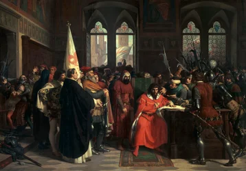 De verdrijving van Gautier VI van Brienne, hertog van Athene in 1343