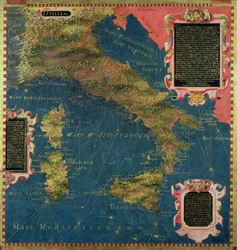 Kaart van zestiende-eeuws Italië, uit de 