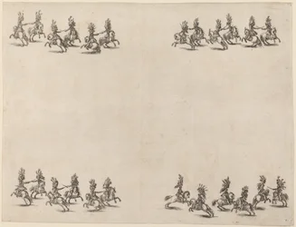 Ruiters vechten met zwaarden