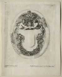 Collectie van verschillende caprices en nieuwe ontwerpen van cartouches en ornamenten: No 10