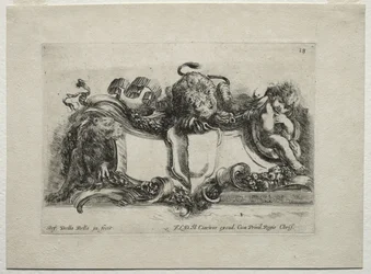 Collectie van verschillende caprices en nieuwe ontwerpen van cartouches en ornamenten: Nr. 18