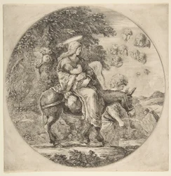 Vlucht naar Egypte, een ronde compositie, ca. 1662