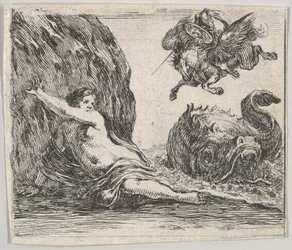 Perseus en Andromeda, uit Spel van Mythologie Jeu de la Mythologie, 1644