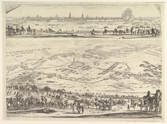 Plan en uitzicht van het beleg van Arras: onderste deel van de plaat met een topografisch uitzicht