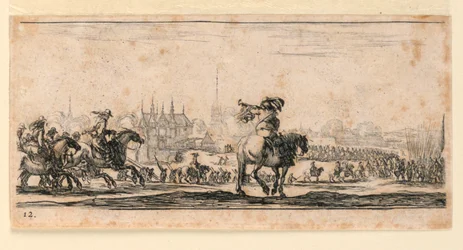 Plaat 12, uit "Desseins de Queleques Conduites de Troupes, Canons, et Ataques de Villes"