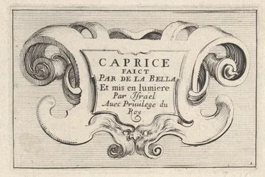 Plaat 1: Een cartouche met serietitel, uit 