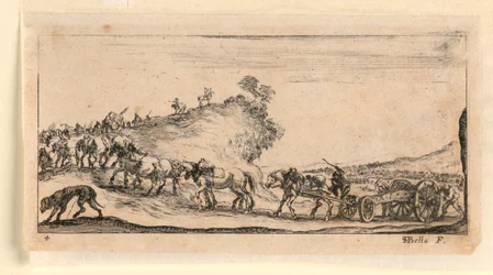 Plaat 4, uit "Desseins de Queleques Conduites de Troupes, Canons, et Ataques de Villes"