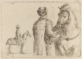 Poolse Bediende die het Teugel van een Paard Vasthoudt
