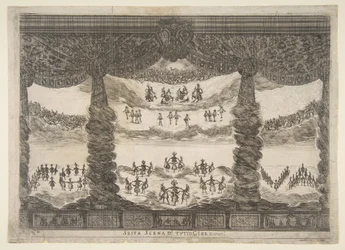 Zesde scène, de hemelen, uit Het huwelijk van de goden Le nozze degli Dei