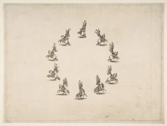 Tien ruiters die een cirkel vormen, 1652