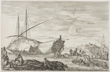 De Galei waarvan het Dek Bedekt is met Zeilen