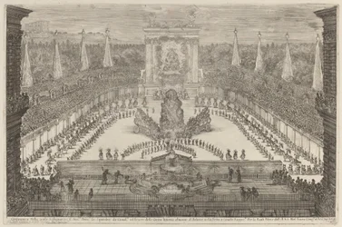De prins van Toscane, zijn paardentroepen en rijtuigen rond de berg Atlas