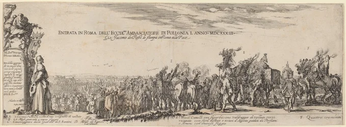 Titelpagina voor "Intocht in Rome van Zijne Excellentie de Poolse Ambassadeur"