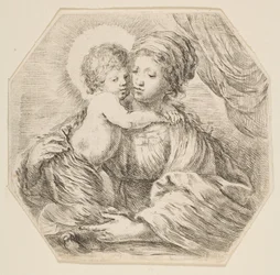 Maagd en Christus Kind, een achthoekige compositie, ca. 1649