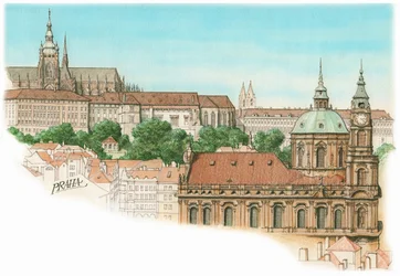 Een uitzicht op Praag, ca. 1900-2023