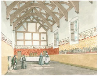 De Grote Zaal van Cothay Manor, nabij Wellington, Somerset