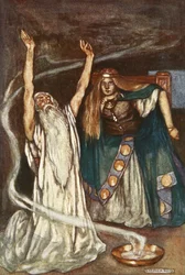Koningin Maeve en de druïde, illustratie uit 