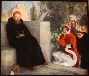 Sint Hugo van Lincoln en de zwaan, illustratie uit 