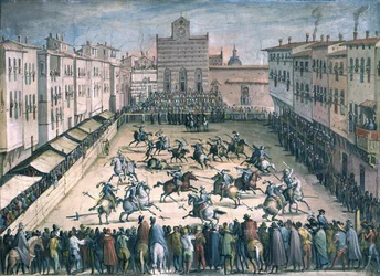 Paardenjoust op het Piazza Santa Croce, 1561-1562