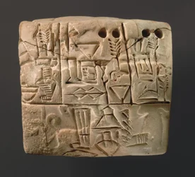 Spijkerschrifttablet met gerstdistributierekeningen, ca. 3000 v.Chr.