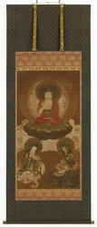 Boeddhistische triade: Sakyamuni, Manjusri en Samantabhadra, Edo periode, midden 17e-begin 18e eeuw