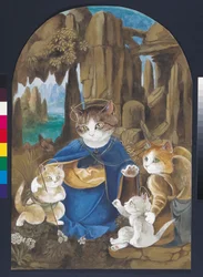 Illustratie uit Cats Galore! A Compendium of Cultured Cats (pub. 2015)